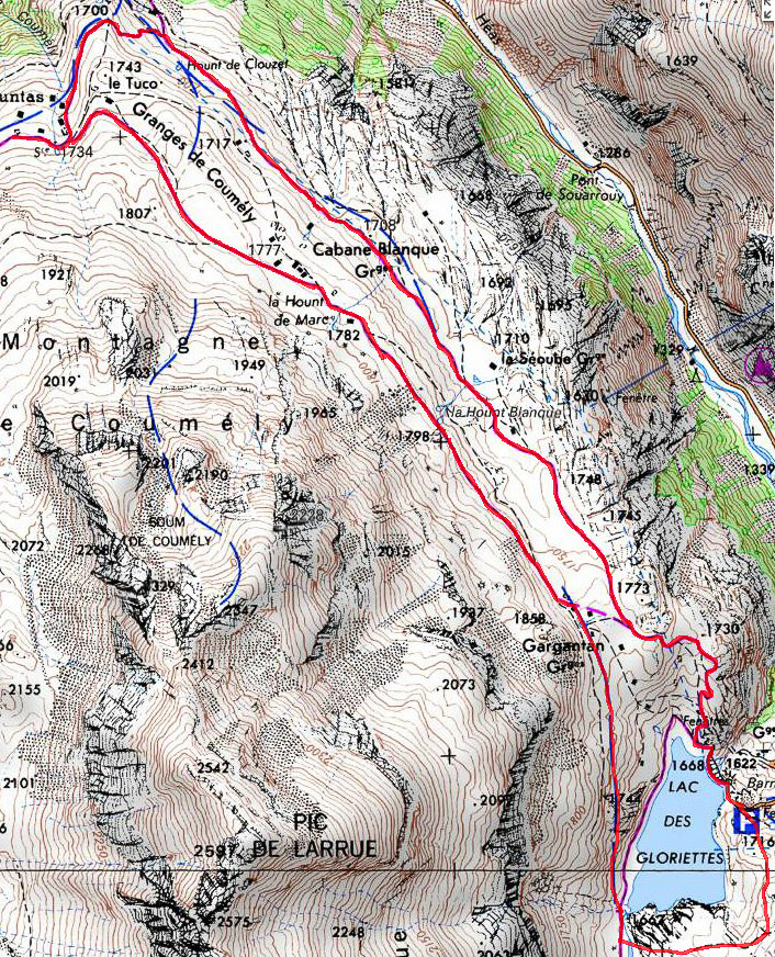 Rando autour des granges de coumély en partant du lac des Gloriettes